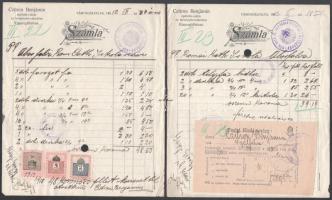 1912 Vámosfalva, Czifron Benjámin épületfaraktárának 2 db fejléces számlája
