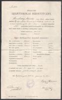 1908 Vajdahunyad, polgári leányiskolai bizonyítvány