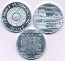 Bognár György (1944-) 1986. "Labdarúgó Világbajnokság Mexikó" Al emlékérem (32mm) + Fülöp Zoltán (1951-) 1986. "Hungaroring - Forma 1 Első Magyarországi Grand Prix" Al emlékérem (32mm) + 1986. "175 éve született Doborjánban Liszt Ferenc - 100 éve nyugszik a Bayreuthi temetőben" Al emlékérem (32mm) T:AU (PP) ujjlenyomat