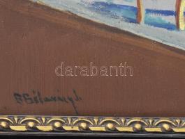 Burchard-Bélaváry István (1864-1933): Enteriőr festményekkel. Olaj, karton, jelzett. Dekoratív, kiss...