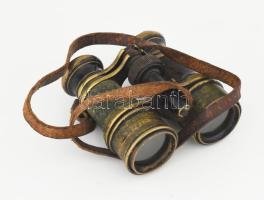 E. Krauss Paris távcső, deformált, sérült, 10,5x12 cm