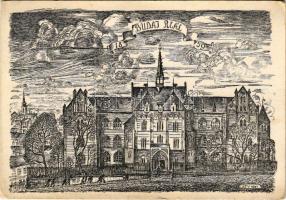 Budapest II. Állami Főreáliskola, Toldy Ferenc Gimnázium. A Volt Iskolatársak Egyesületének kiadása s: Szabó Vladimir (gyűrődés / crease)