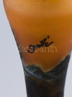 Gallé jelzéssel lámpatest, lepattanással, m: 29,5 cm