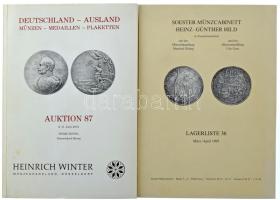 Vegyes 4db-os árverési katalógus tétel, benne: Soester Münzcabinett Heinz-Günther Hild 1995. március...