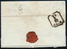 3kr HP I. levélen teljes tartalommal, kis lemezhiba a pajzsban 3kr HP I on cover with full content, ...