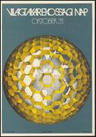 cca 1970-1980 Világtakarékossági Nap, kisplakát, villamosplakát, jó állapotban, 24x17 cm