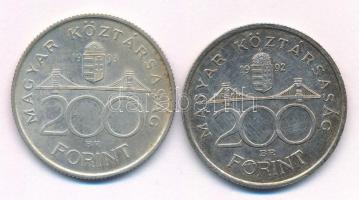 1992-1993. 200Ft "MNB" Ag (2xklf) T:XF patina, karc Adamo F13