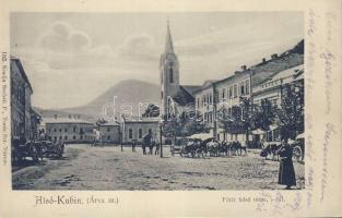 Alsókubin main square with hotel