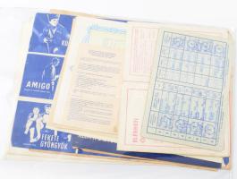 Vegyes biztosítási kötvények, betétkönyvek, órarendek, stb., összesen 14 db