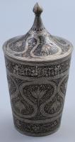 Oszmán fedeles edény. cca 19. sz. második fele, gazdag vésett mintával, m: 16,5 cm