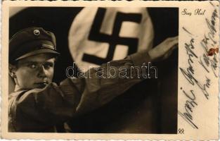1934 Sieg Heil! / NSDAP German Nazi Party propaganda, swastika + So. Stpl (fl)