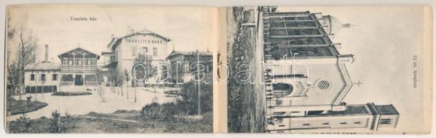 Késmárk, Kezmarok; leporellofüzet 8 képpel: vár, evangélikus templom, temető / leporello booklet wit...