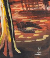 Azonosítatlan jelzéssel: Afrikai éjszaka. Olaj, farost 65x46 cm