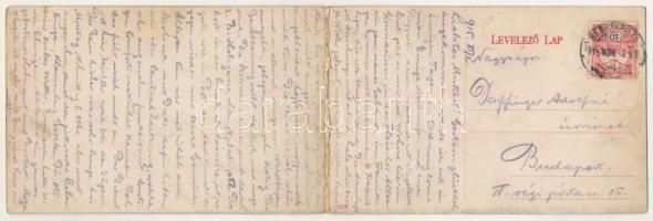 1915 Beszterce, Bistritz, Bistrita; látkép. 2-részes kihajtható panorámalap / general view. 2-tiled ...