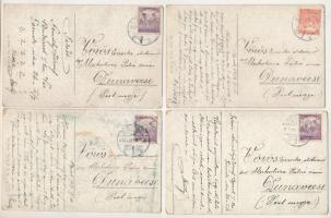 4 db régi osztrák művészlap egy sorozatból, Robert Schiff aláírásával / 4 pre-1945 Austrian art post...