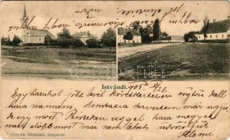 1905 Istvándi, református templom, utca. Corvina Műintézet kiadása (Szigetvár) (lyuk / pinhole)