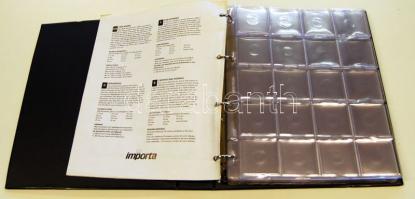 Gyűrűs éremtartó album, 27db Hartberger típusú lappal, összesen 540 férőhellyel, jó állapotban