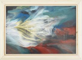 Kővágóné Zsóri Balogh Erzsébet (1955-): "Fali dísz". Tűzzománc, jelzett a hátoldalán, fakeretben, 23×16 cm