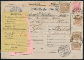 1896 Szállítólevél 4 db bélyeggel / PS-money order with 4 stamps to Switzerland "INNSBRUCK"