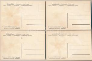 Kolozsvár, Cluj - 4 db RÉGI préselt élővirágos képeslap. Ifj. Léczfalvi Bodor László virágpreparáló ...