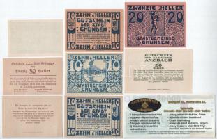 Ausztria 1919-1920. 10h - 50h szükségpénz (8xklf) + 2009. "Goldberyll zálogfiók" utalvány ...