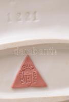 Royal Dux talicskát toló lány. Jelzett, restaurált, 30x24 cm