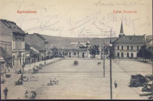 Gyulafehérvár Novák Ferenc square with the shop of Adolf Weisz