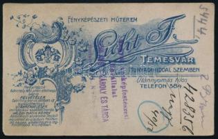 cca 1900 Férfiportré, keményhátú fotó Licht temesvári műterméből, 10,5×6,5 cm