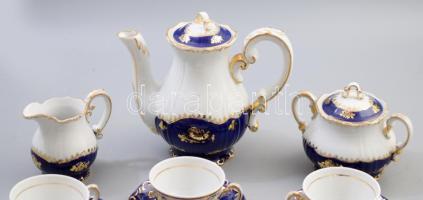 Zsolnay Pompadour mintás mokkás készlet, jelzett, teljes, hibátlan