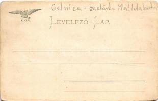 Mathildhuta, Háj-Matilda Huta; a Gölnic völgye, vasúti sín hajtánnyal, a K.O.V. (Kassa-Oderbergi Vas...