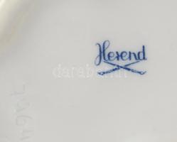 Herendi Viktória mintás fedeles gyűrűtartó, sérült fogóval d: 6,5 cm + 2. oszt. cigarettatartó, m: 6...