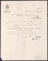 1882 Miskolc, Első Magyar Biztosító Társaság Főügynökségének fejléces levele