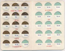 Amerikai Egyesült Államok 1958-1973. 1c bronz "Lincoln" (14xklf) 10c érmék számára készült...