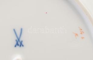 Meisseni gyümölcs mintás kínáló, Kézzel festett jelzett, hibátlan 21x17 cm