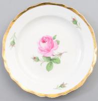 Meisseni gyümölcs mintás tál, Kézzel festett jelzett, kopással d: 18 cm