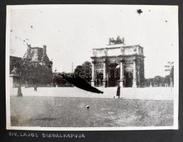 1933-1935 Párizsi utazás képei, fotóalbumban, 120 db-os fotóalbum, vegyes méretű képekkel