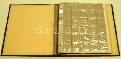 Gyűrűs éremtartó album, 14db lappal, elválasztólapokkal, klf méretű érmékhez, használt, jó állapotban