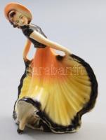 Fajansz táncos lány, jelzett, hibátlan 18 cm