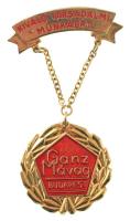 ~1970-1980. "Ganz Mávag Budapest - Kiváló Társadalmi Munkáért" aranyozott, zománcozott fém jelvény, dísztokban T:AU