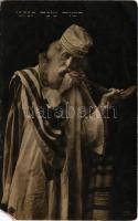 Zsidó újévi üdvözlőlap, sófár, Héber felirat / Jewish New Year greeting postcard, shofar, Hebrew text (EM)