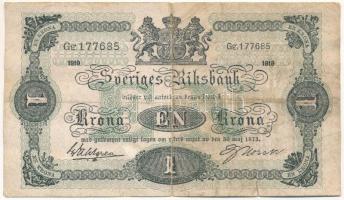 Svédország 1920. 1K "Gg 177685" T:F-VG, szakadás Sweden 1920. 1 Krona "Gg 177685" C:F-VG, tears Krause P#32