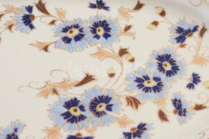 Zsolnay búzavirág mintás süteményes készlet. Kézzel festett, jelzett, hibátlan, teljes, h: 44,5 cm, ...