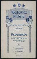 cca 1910 Fiatalember portréja, vizitkártya Wojtowicz Richárd komáromi műterméből, szép állapotban, 1...