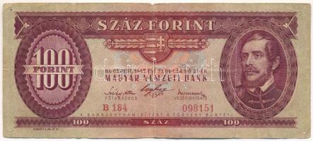 1947. 100Ft "B 184 098151" T:VG, tűlyukak Adamo F27