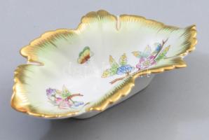 Herendi Viktória mintás leveles tálka, jelzett, hibátlan, h: 14,5 cm