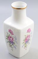 Hollóházi virágmintás váza, jelzett, m: 24,5 cm