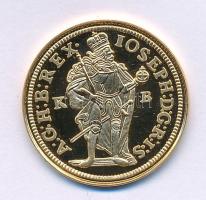 DN "Magyar aranypénzek utánveretben - I. József dukát 1711" aranyozott Ag emlékérem kapszulában, tanúsítvánnyal (5,5g/0.333/25mm) T:PP