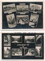 ERDÉLY - 2 db RÉGI város mozaiklap: Marosvásárhely, Gyilkos tó és környéke / TRANSYLVANIA - 2 pre-1945 town multi-view postcards: Targu Mures, Ghilcos lake