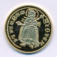 DN "Magyar aranypénzek utánveretben - I. Nagy Lajos aranyforint" aranyozott Ag emlékérem kapszulában, tanúsítvánnyal (5,5g/0.333/25mm) T:PP