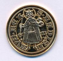 DN "Magyar aranypénzek utánveretben - Mária aranyforint" aranyozott Ag emlékérem kapszuláb...